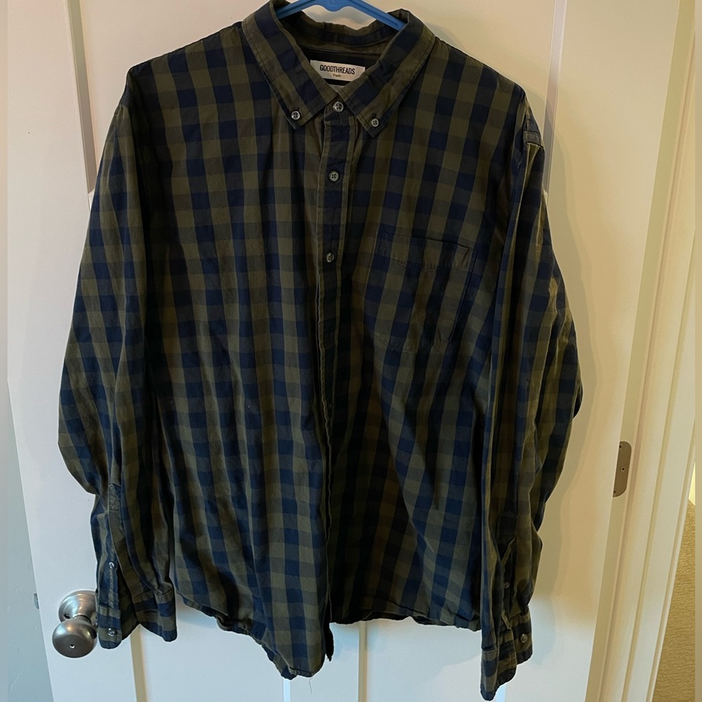 Goodthreads Men's Standard-Fit Long-Sleeve Gingham Poplin Shirt